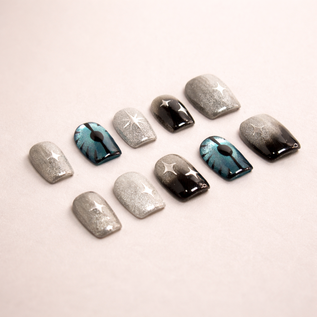 Ongles press-on Azur Profond – design bleu profond raffiné et moderne MB Beauty