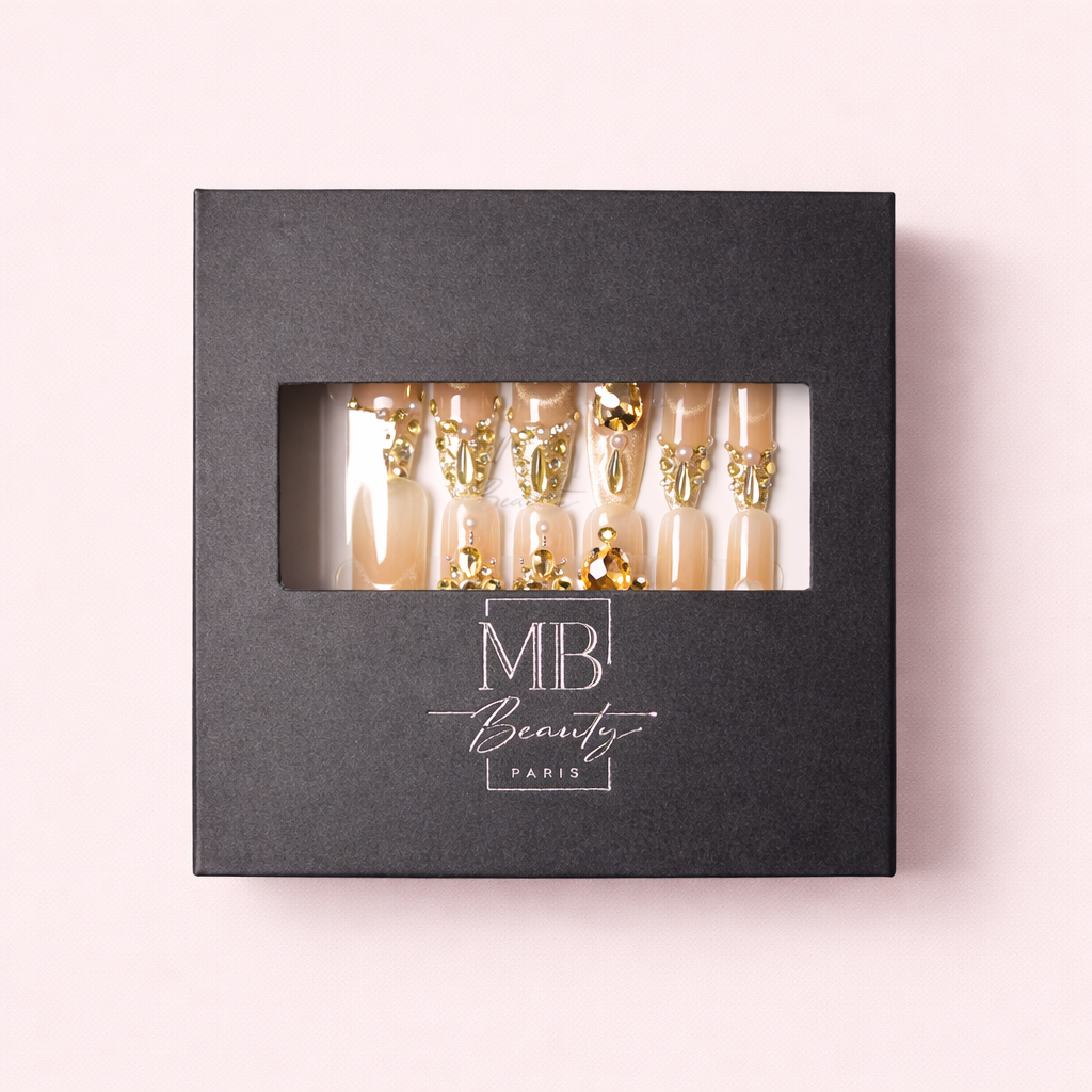 Packaging MB Beauty Or Impérial faux ongles press-on dorés