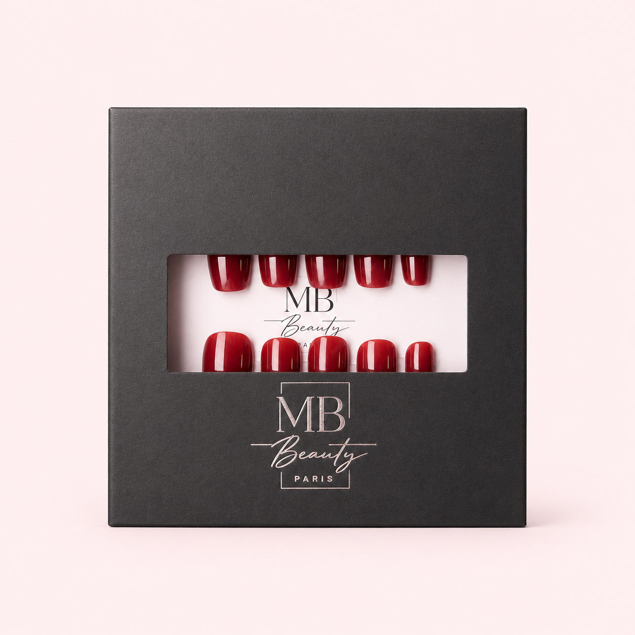 Coffret MB Beauty Rouge Opéra avec faux ongles press-on rouges